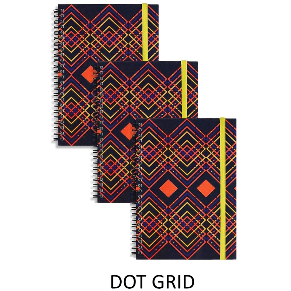 HALLOWEEN STYLE GEOMETRY 3 NOTEBOOKS (DOT GRID)